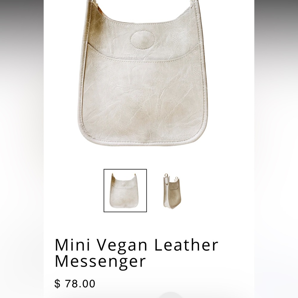 Nwot Ahdorned Mini Vegan messenger and strap